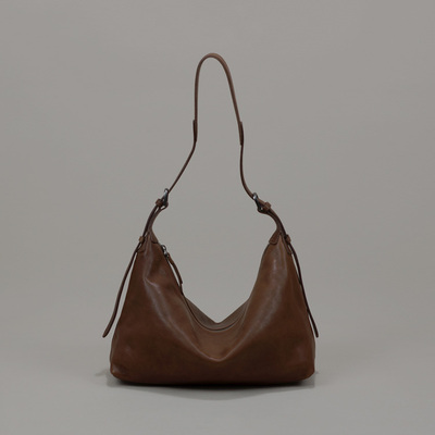 云水集植鞣牛皮双耳hobo包大包包