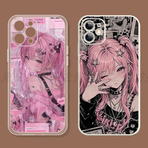 粉色亚文化女孩手机壳适用红米k90k80至尊k70k60K50k40甜酷红米note17/14c二次元红米Turbo5max小米17/15pro
