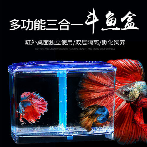 鱼缸斗鱼盒双层隔离孵化饲养