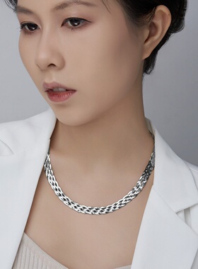 轻奢意大利编织系列S925银光身六编编织项链时尚百搭ins风编织