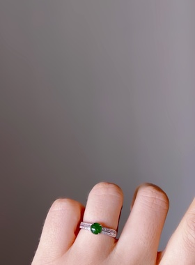 天然a货翡翠戒指s925纯银可出证书送礼女款礼物珠宝饰品