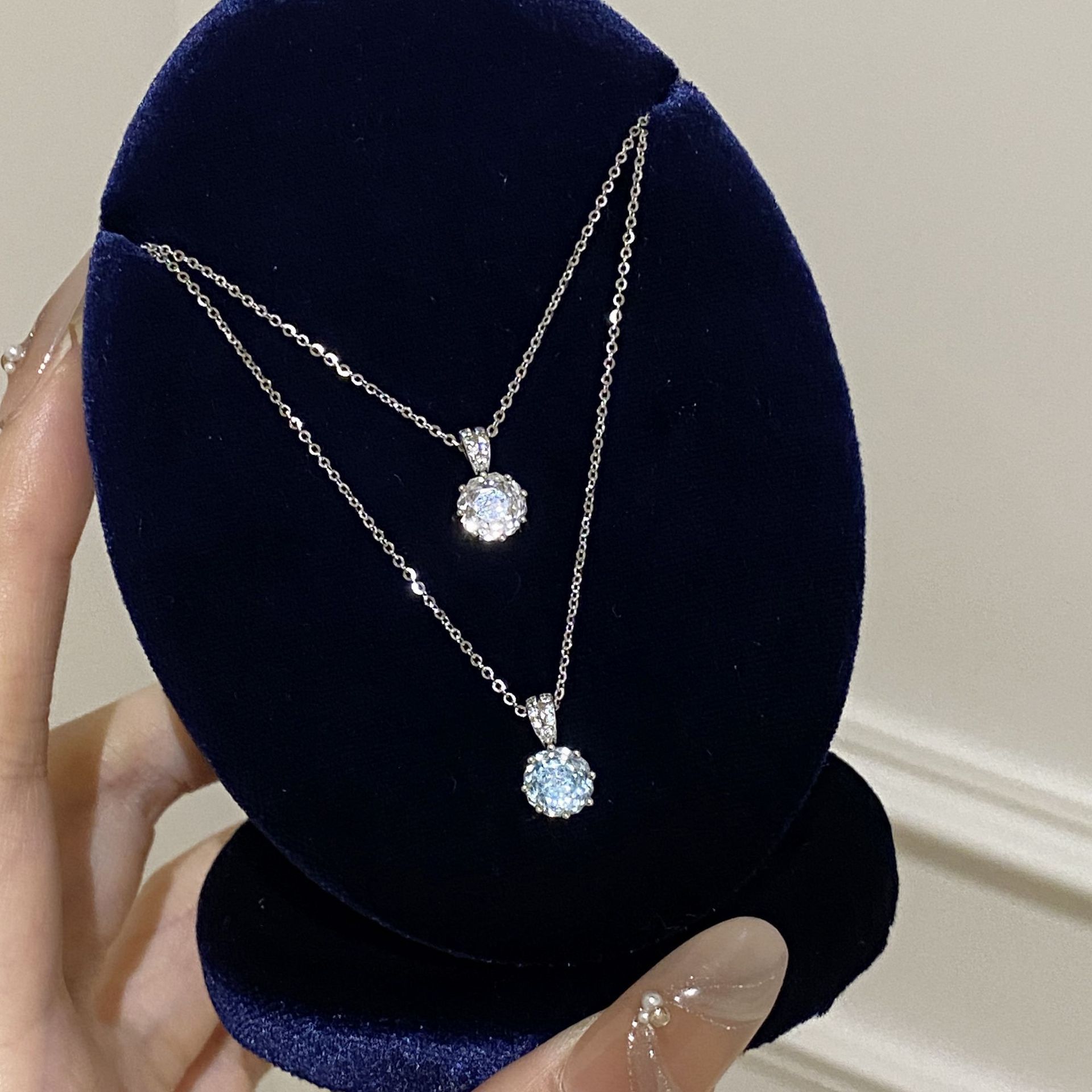 设计师s925纯银千禧玫瑰切闪钻项链女轻奢气质百搭感精致时尚锁骨