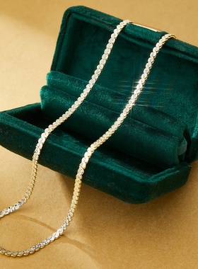 意大利 S925银3mmS形葫芦星花项链