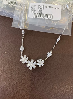 设计师s925纯银精工感勿忘我三花六瓣花项链轻奢百搭锁骨链女热销