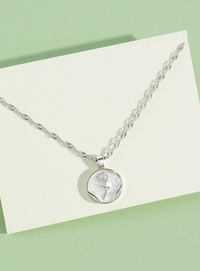 设计师925纯银玫瑰花项链女韩版ins感时尚精致轻奢郁金香花朵锁骨