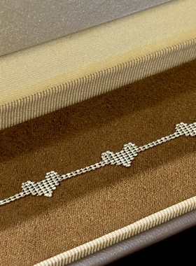 轻奢纯银S925意大利珠珠五爱心闪面手链轻奢甜美少女心个性设计师