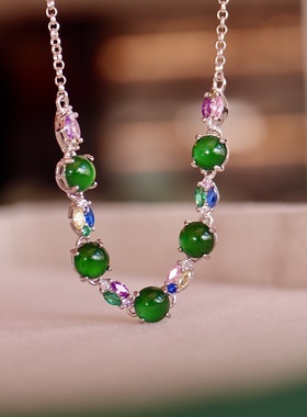 天然a货翡翠手链s925纯银珠宝翡翠手饰简约百搭电商源头