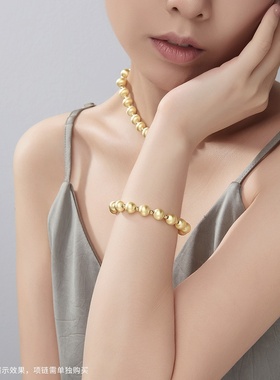 意大利 S925银8M拉丝猫眼圆珠闪耀叠戴欧美气质系列