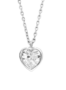通体s925简约款爱心钻单钻项链轻奢设计感甜美小众设计轻奢感