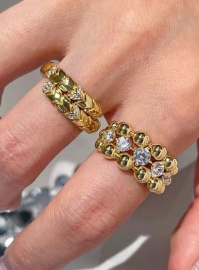 XBK中古意大利老钱风珠珠闪钻925