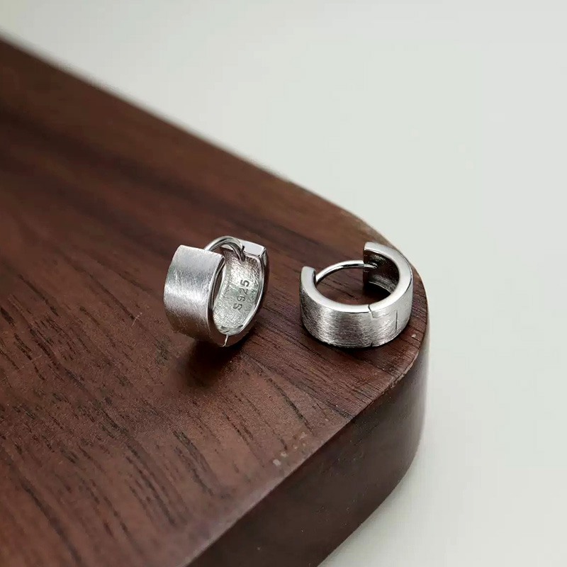 汉银首饰纯银圆环耳环S925