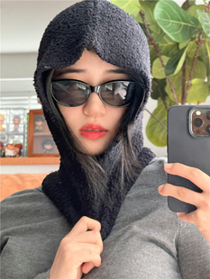 不定义/ 巴拉法拉帽女秋冬圈圈纱围脖一体式保暖套头小众冷帽ins
