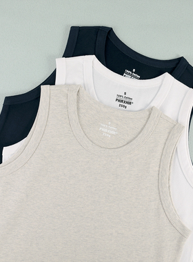 匹戏250g重磅背心男士运动无袖T恤宽松篮球坎肩体恤夏季美式休闲