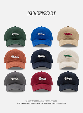 美式vintage字母棒球帽显脸小软顶刺绣鸭舌帽大头围男女生帽子