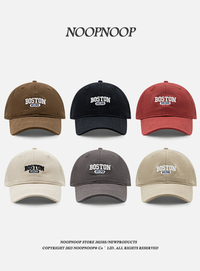 高品质 Boston字母刺绣棒球帽大头围显脸小韩版宽帽檐男女鸭舌帽