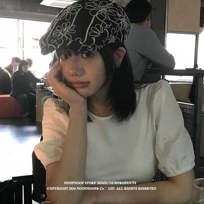 ins博主同款复古花朵刺绣前进帽