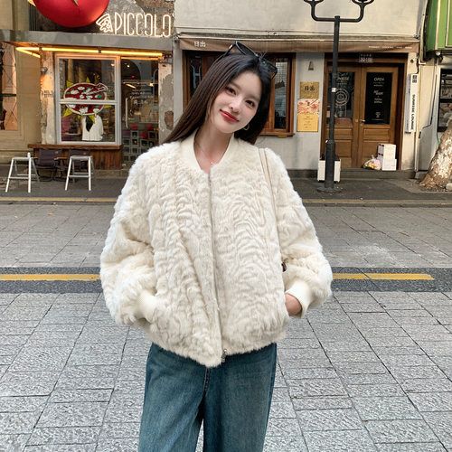 派克服皮毛一体外套皮草大衣女冬