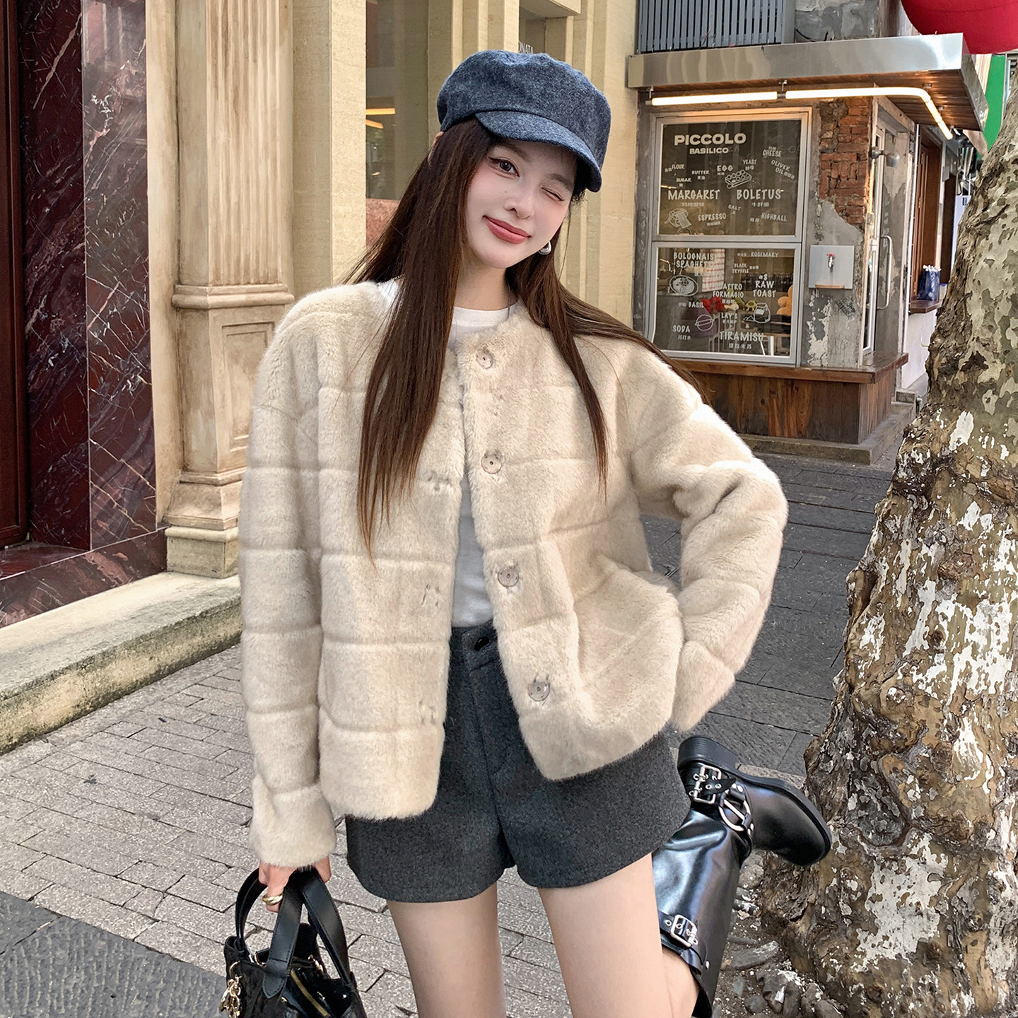 2025冬季水貂绒中古貂小个子年轻短款皮毛一体大衣环保皮草外套女,女装/女士精品,皮草,淘宝优惠券,粉丝福利购,淘宝优惠卷