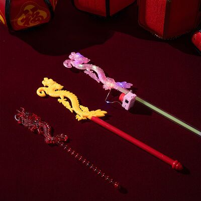 灯笼手提杆小龙孩莲花灯