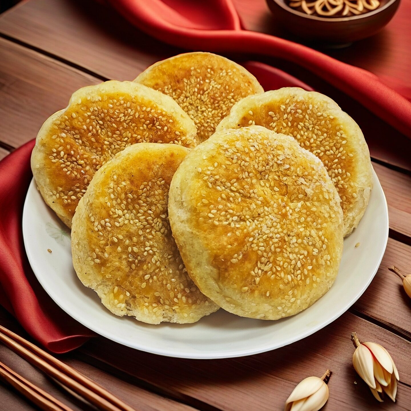 天津特产芝麻烧饼椒盐烧饼豆沙饼盘阳饼麻将烧饼白吉馍