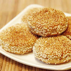 天津特产小吃芝麻油酥麻酱甜烧饼传统点心零食火烧现做3口味包邮