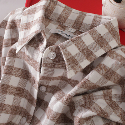 收腰修身百搭单排扣长袖纯棉磨毛