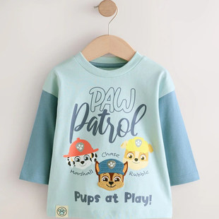 Next正品童装 2025秋季新款儿童汪汪队卡通长袖T恤上衣paw patrol