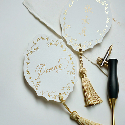 晚宴手写席位卡婚礼calligraphy姓名牌座位卡婚礼席位卡定制