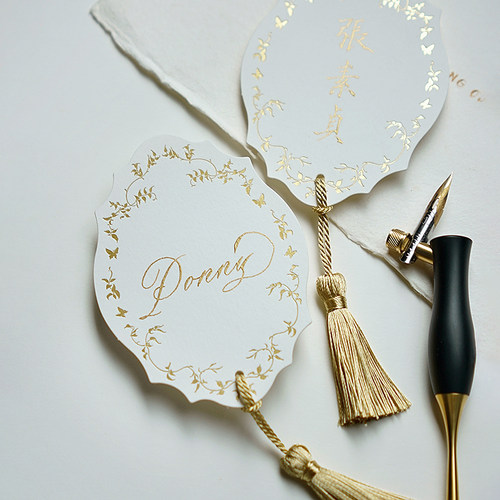 晚宴手写席位卡婚礼calligraphy姓名牌座位卡婚礼席位卡定制