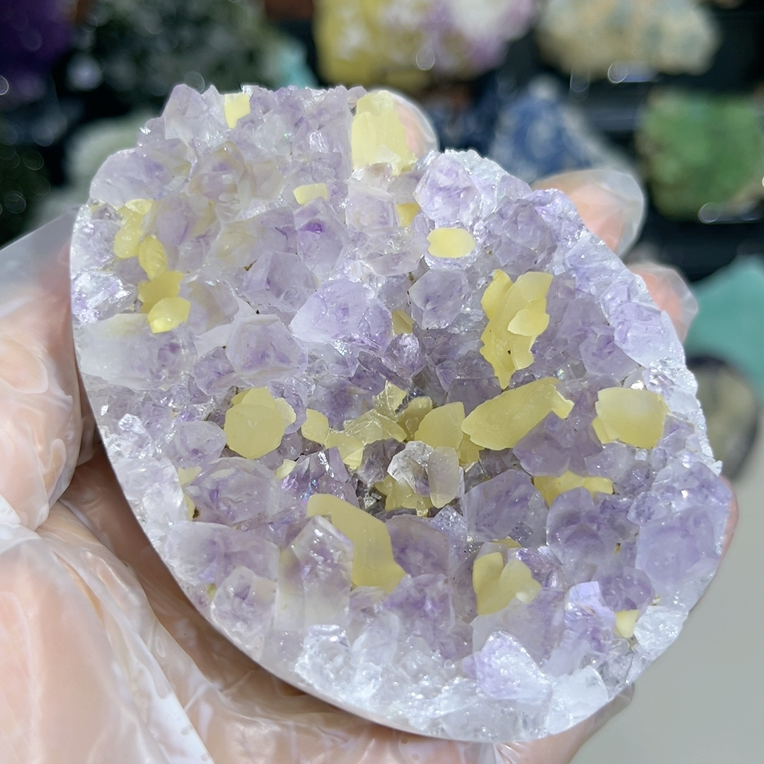 粉紫水晶金方解