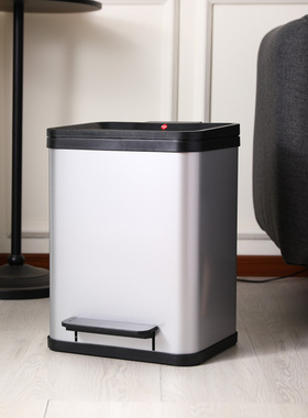 利快分类垃圾桶Hailo德国进口不锈钢踏板静音设计 厨房客厅卫生桶