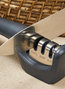 磨刀器Zyliss英国磨刀石快速多功能厨房菜刀剪刀速磨器磨刀架带罩