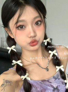 韩系多巴胺芭蕾风甜美进口丝带蝴蝶结小发夹边夹侧边女2024新款