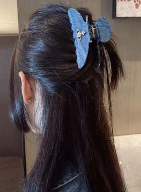 小众高级~土星西太后牛仔抓夹中号 夹子头发后脑勺松弛感发抓头饰