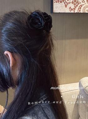 日常好用~山茶花高马尾抓夹 短发半扎发饰发夹女后脑勺2025新款