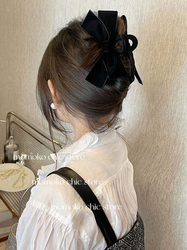 抓夹大号丝绒发夹女后脑勺