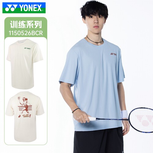 YONEX尤尼克斯羽毛球服yy男女网球运动训练比赛短袖T恤1150526BCR