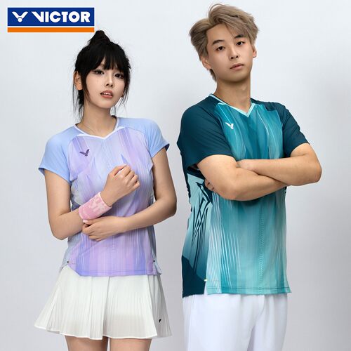 VICTOR威克多胜利羽毛球服男女款签约球员大赛运动短袖T恤T-60002