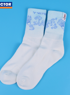 VICTOR威克多羽毛球袜胜利男女世巡赛纪念毛巾底运动袜SKWT2503