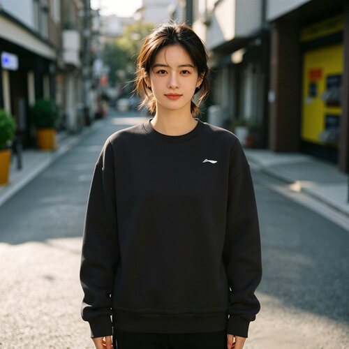 李宁女子圆领保暖套头卫衣