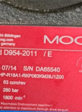 拍前询价D954-2011l/E HP-R18A1-RKP063KM28J1Z00 # MOOG//穆议价