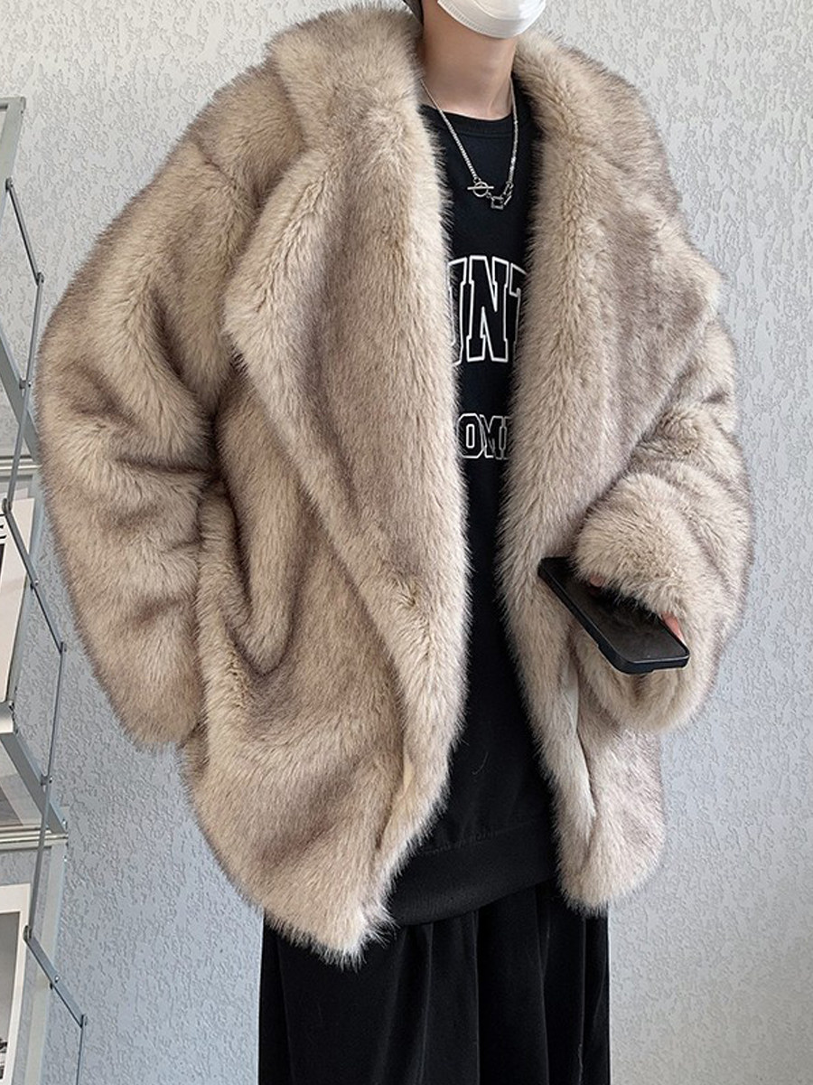 겨울 새로운 두꺼운 모조 여우 모피 모피 올인원 코튼 코트 남성 느슨한 모피 코트 하이 엔드 잘 생긴 코튼 코트