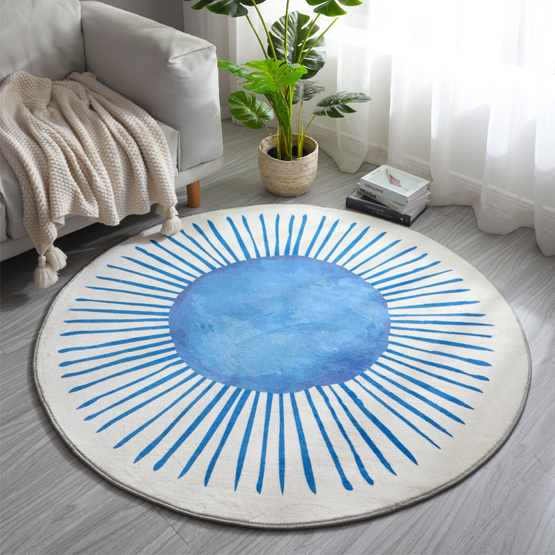北欧地毯圆形ins卧室床边加厚