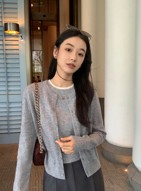 MULVAN 【现货7.5折】温序曲 1OO羊毛针织外套背心吊带两件套