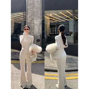 女阔腿显瘦垂感直筒休闲喇叭裤 复古微喇卫裤 格拉斯小憩 MULVAN