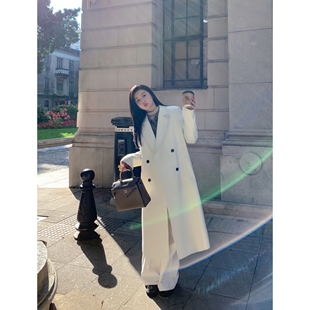 韩版 MULVAN 冬季 夹棉毛呢外套女长款 气质呢子大衣 现货5折