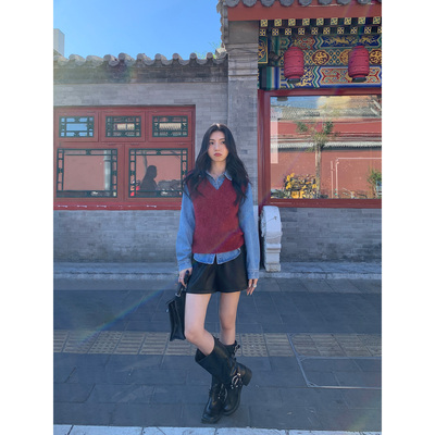 简约气质毛织背心马甲