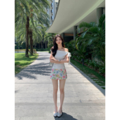 韩系碎花a字半身裙女夏季 MULVAN 花间絮语 设计感印花包臀短裙子