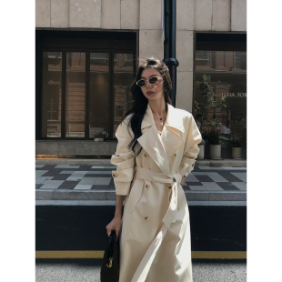 廓形感中长款 经典 风衣女双排扣大翻领宽松外套 高智lady MULVAN