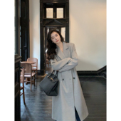 现货5折 夹棉毛呢外套女长款 冬季 MULVAN 韩版 气质呢子大衣